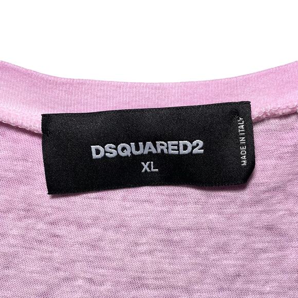 DSQUARED2 100% Cotton Jersey Tank Top Italy Light Pink - Size Extra Large / XL - Picture 4 of 8